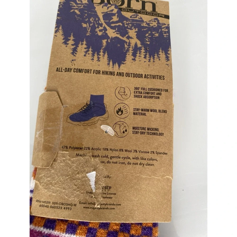Women's Born Outdoor Wool Blend 2 Pairs Socks Low Cut Shoe Size 4-10 New